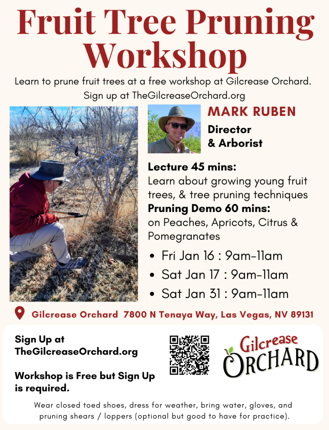 Flyer for Tree Pruning Workshop